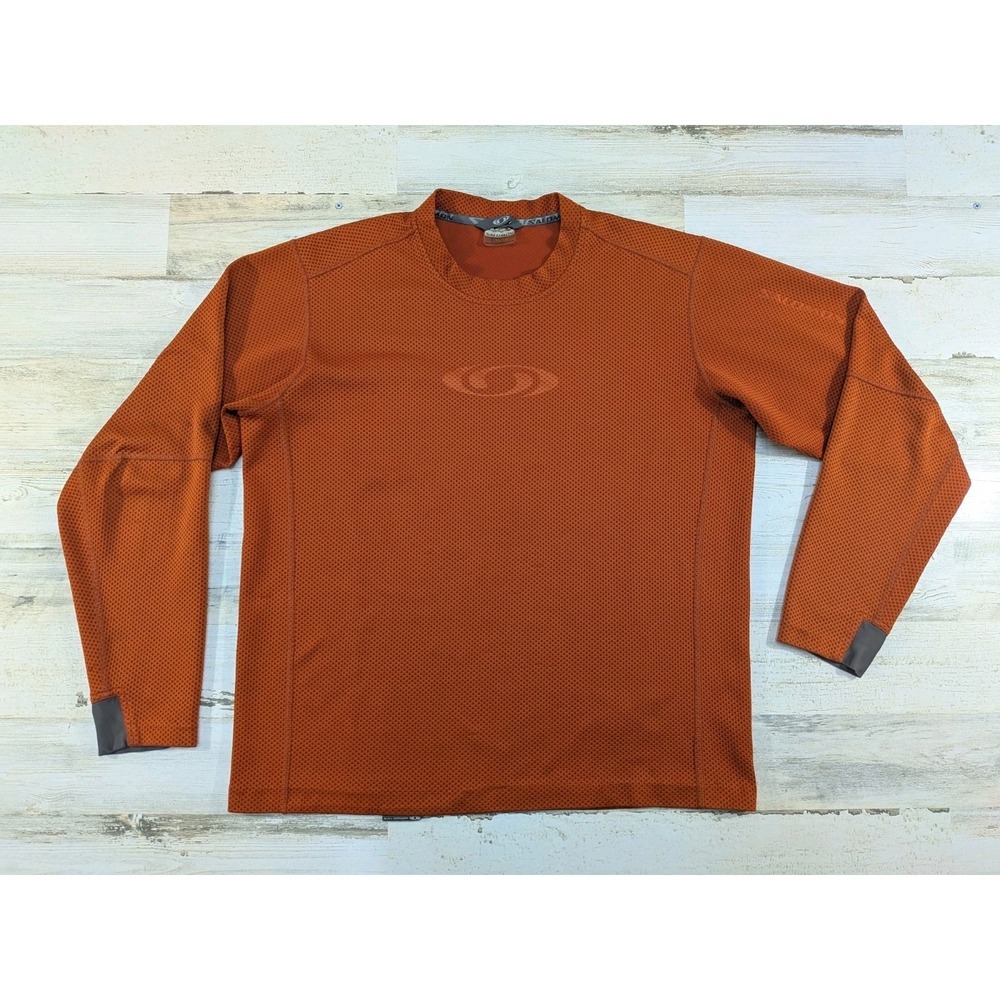 Vintage Y2K Salomon Shirt Mens Extra Large Orange Motomesh Waffle Knit Thermal